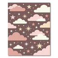 Celestial Pink Ivory Starry Night Sky Rug