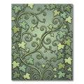 Elegant Sage Green Ivy Leaf Scroll Rug