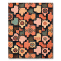 Terracotta Floral Medallion Tile Arrangement Rug