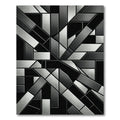 Monochromatic Geometric Industrial Steel Tile Rug