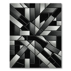 Monochromatic Geometric Industrial Steel Tile Rug