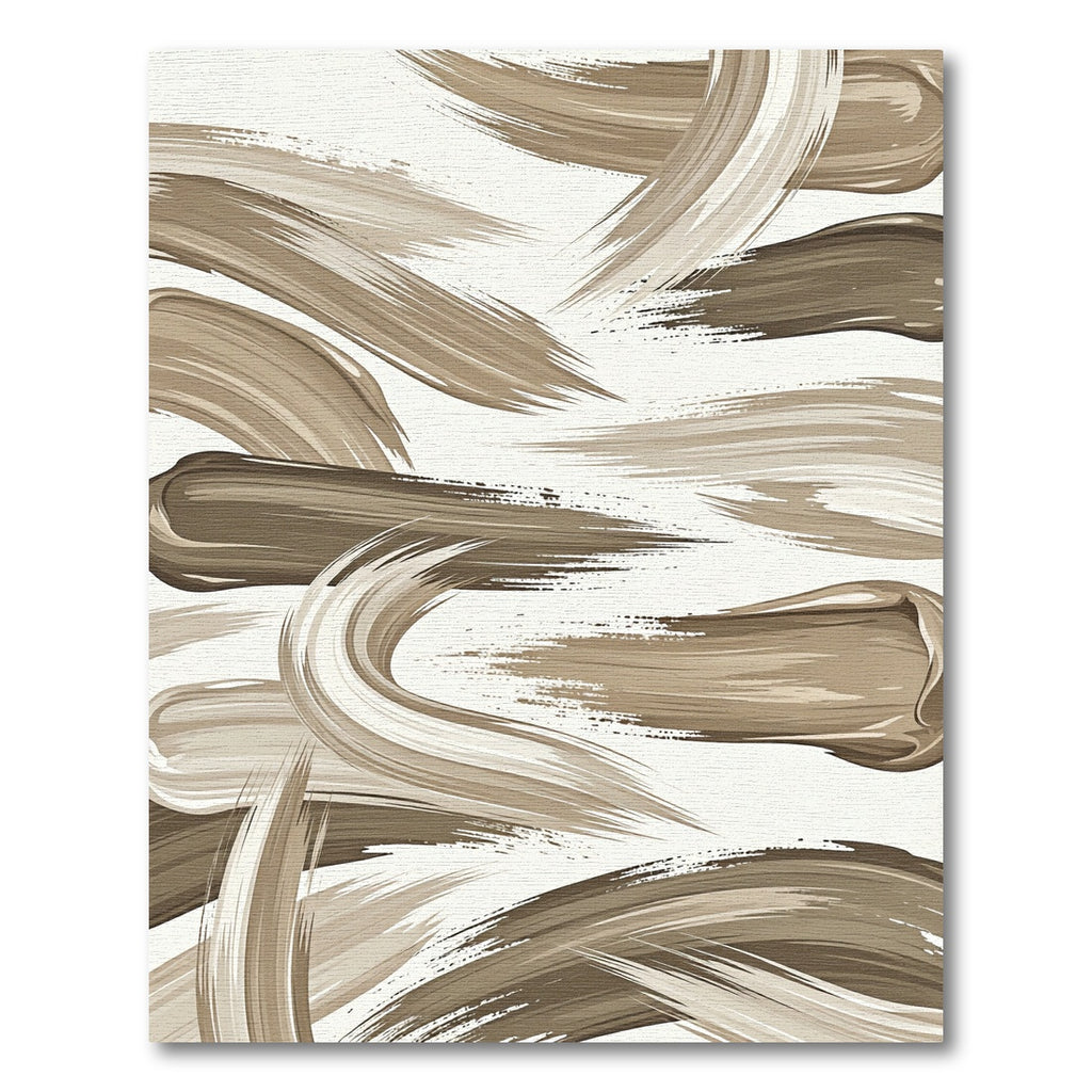 Brown Brush Stroke Abstract Swirl Rug