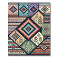 Vibrant Boho Geometric Diamond Collage Rug