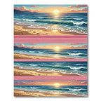 Serene Coastal Sunset Ocean Waves Rug