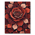 Elegant Crimson Rose Petal Art Rug