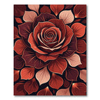 Elegant Crimson Rose Petal Art Rug