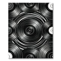 Monochromatic Vinyl Record Radial Arrangement Rug