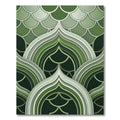 Shaded Emerald Scales Layered Arches Rug