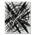 Monochrome Abstract Black White Swirls Rug