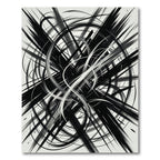 Monochrome Abstract Black White Swirls Rug