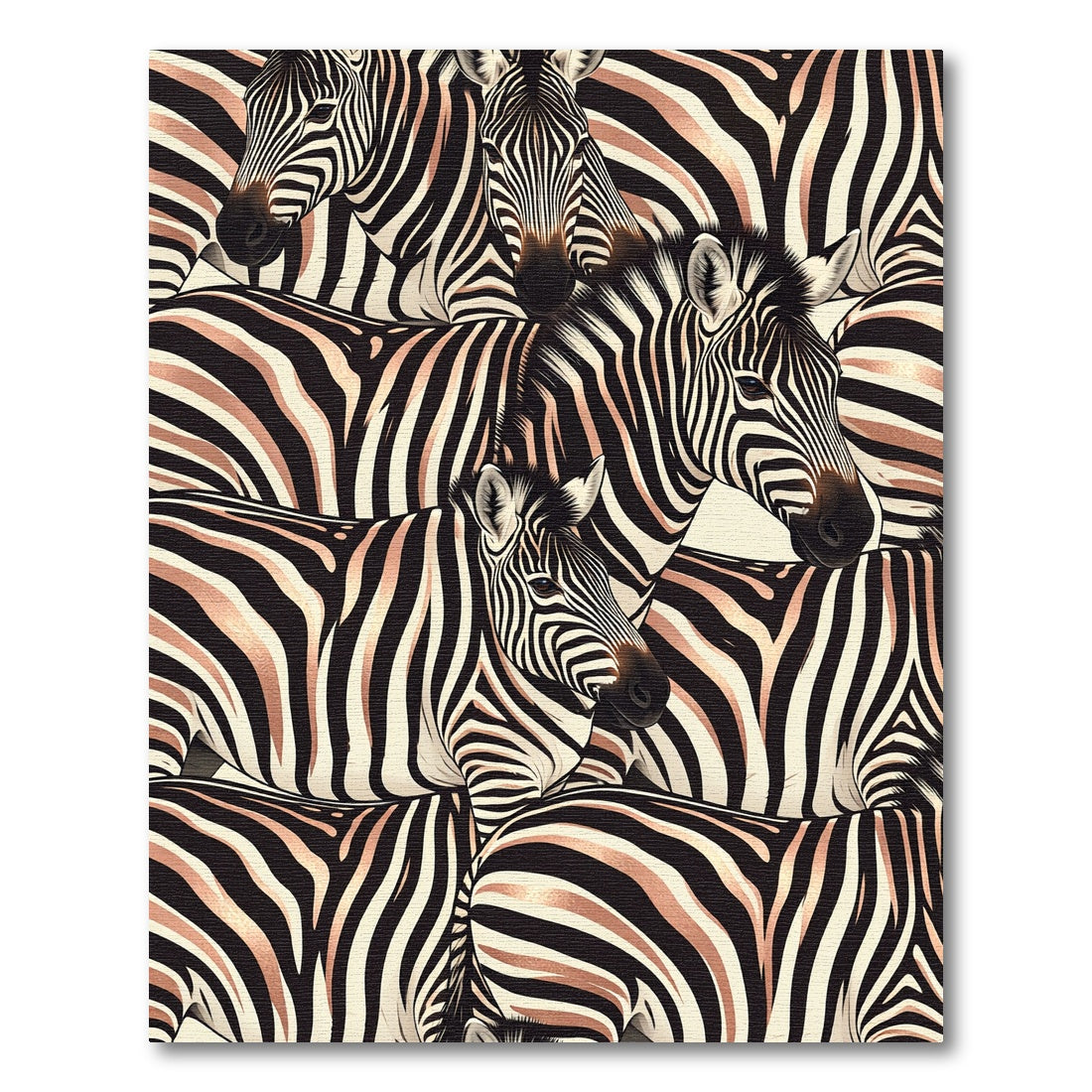 Bold Black and Tan Zebra Herd Rug