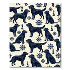 Nautical Black Labrador Retriever Compass Rug