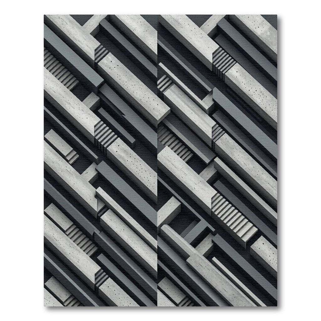 Geometric Concrete Illusion Abstraction Rug