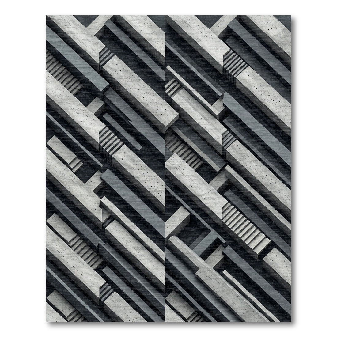 Geometric Concrete Illusion Abstraction Rug