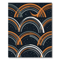 Abstract Burnt Orange Celestial Arc Rug