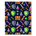 Pixel Adventure Fantasy Loot Icon Mosaic Rug