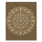 Elegant Beige Ornate Floral Mandala Rug