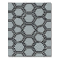 Modern Slate Gray Geometric Hexagon Rug