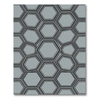 Modern Slate Gray Geometric Hexagon Rug