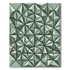 Geometric Sage Green Triangular Facet Grid Rug