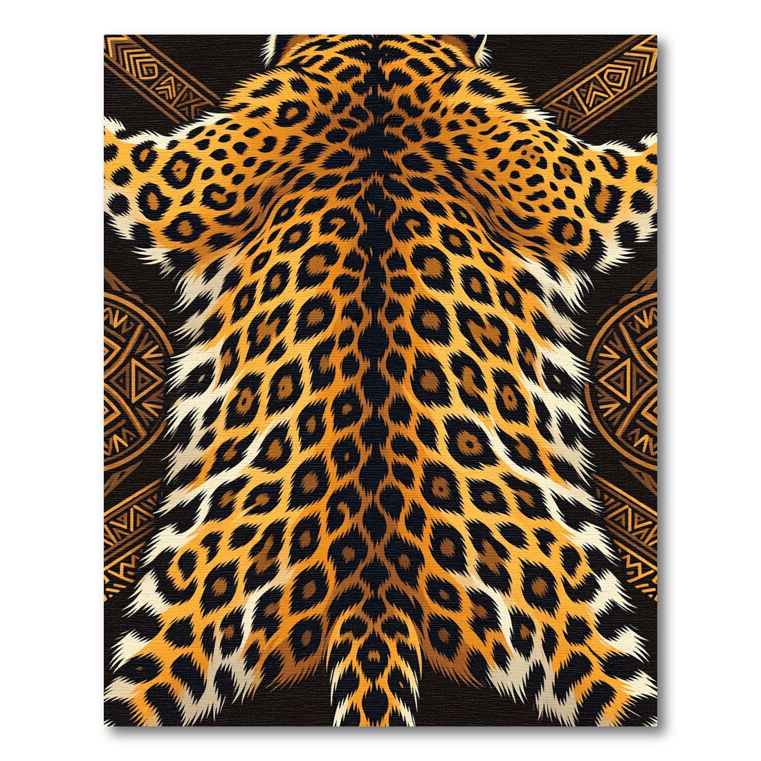 Bold Leopard Print Tribal Accents Rug