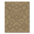 Elegant Gold Geometric Interlocking Filigree Rug