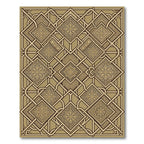 Elegant Gold Geometric Interlocking Filigree Rug
