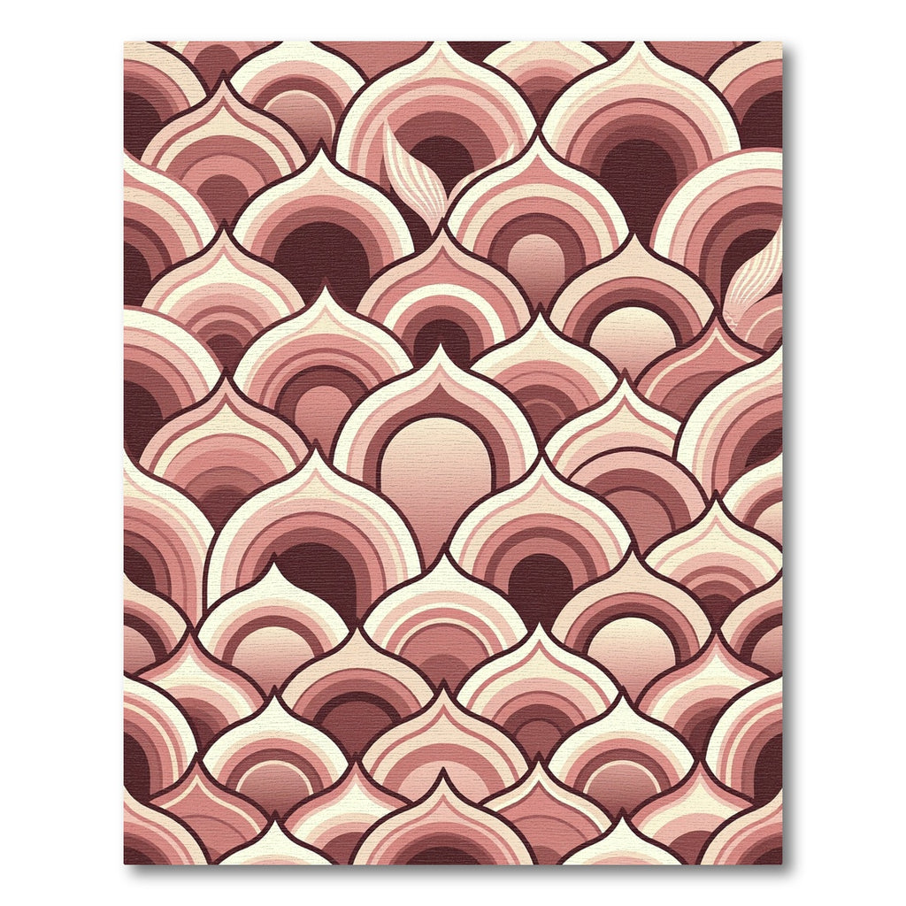Art Deco Blush Scalloped Fan Abstract Rug
