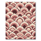 Art Deco Blush Scalloped Fan Abstract Rug
