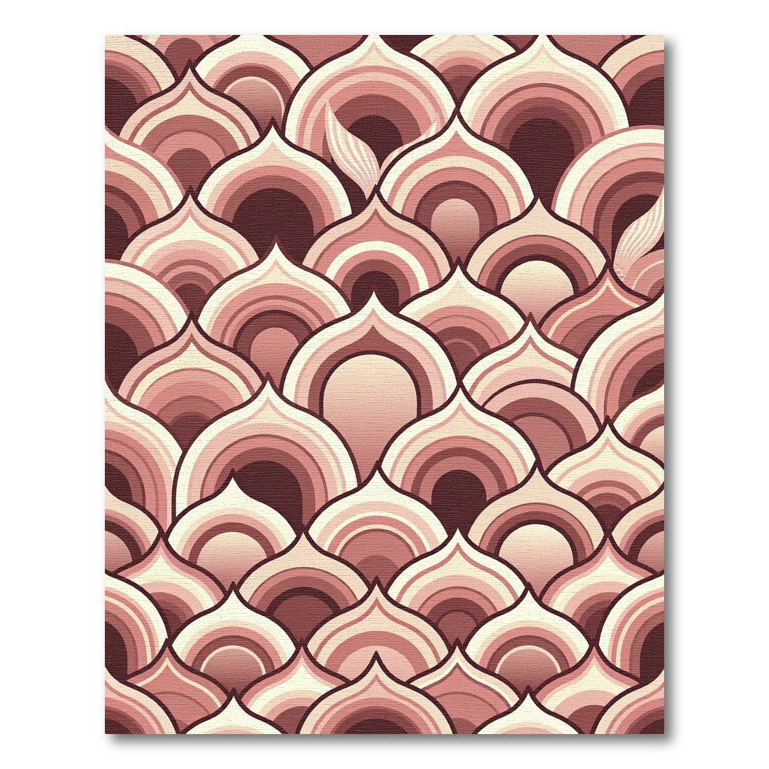 Art Deco Blush Scalloped Fan Abstract Rug