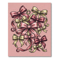 Elegant Pink and Golden Ribbon Bouquet Rug