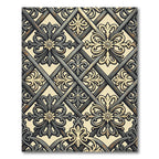Ornate Gray Floral Lattice Rug