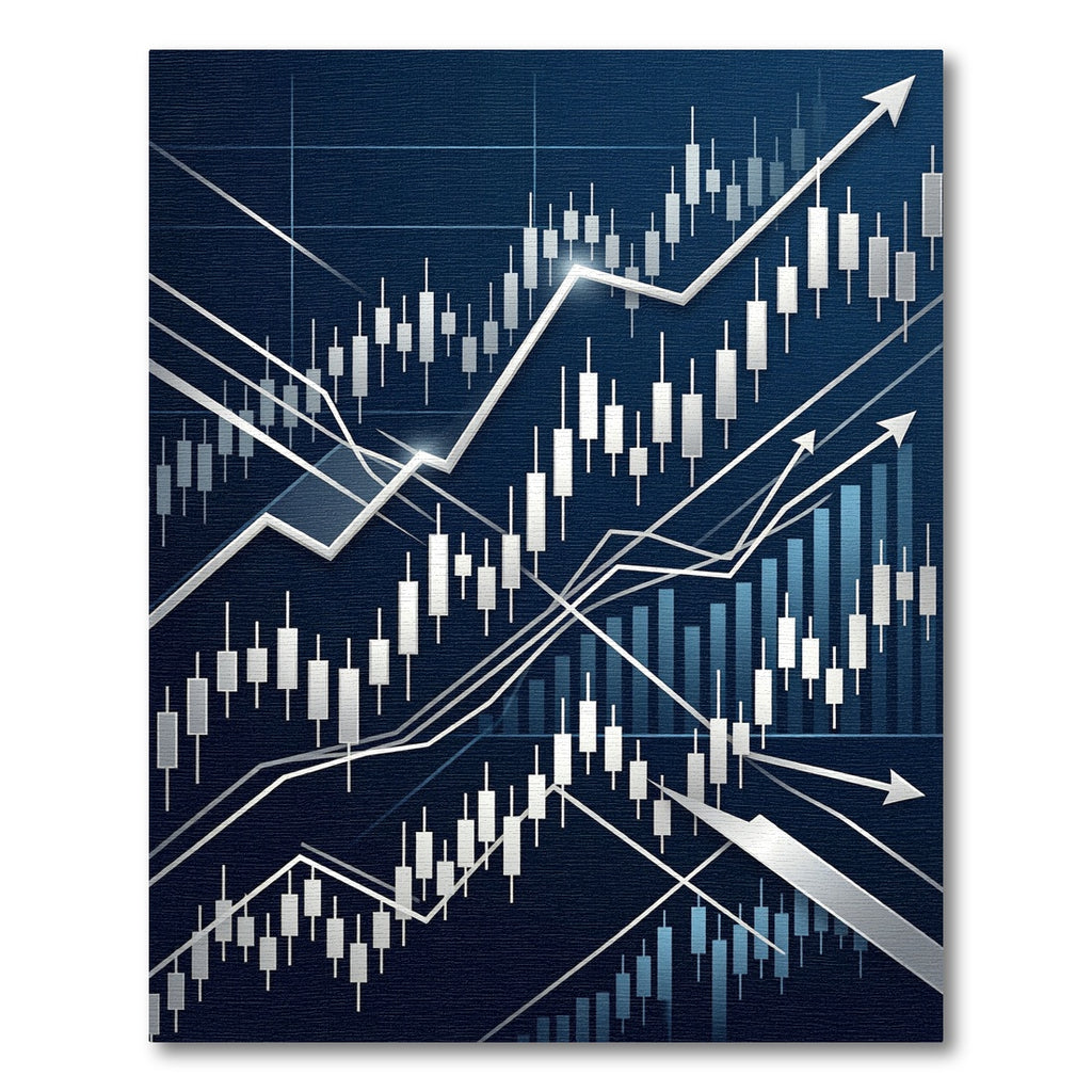 Financial Chart Geometric Navy Area Rug
