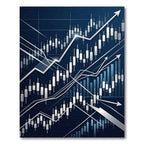 Financial Chart Geometric Navy Area Rug