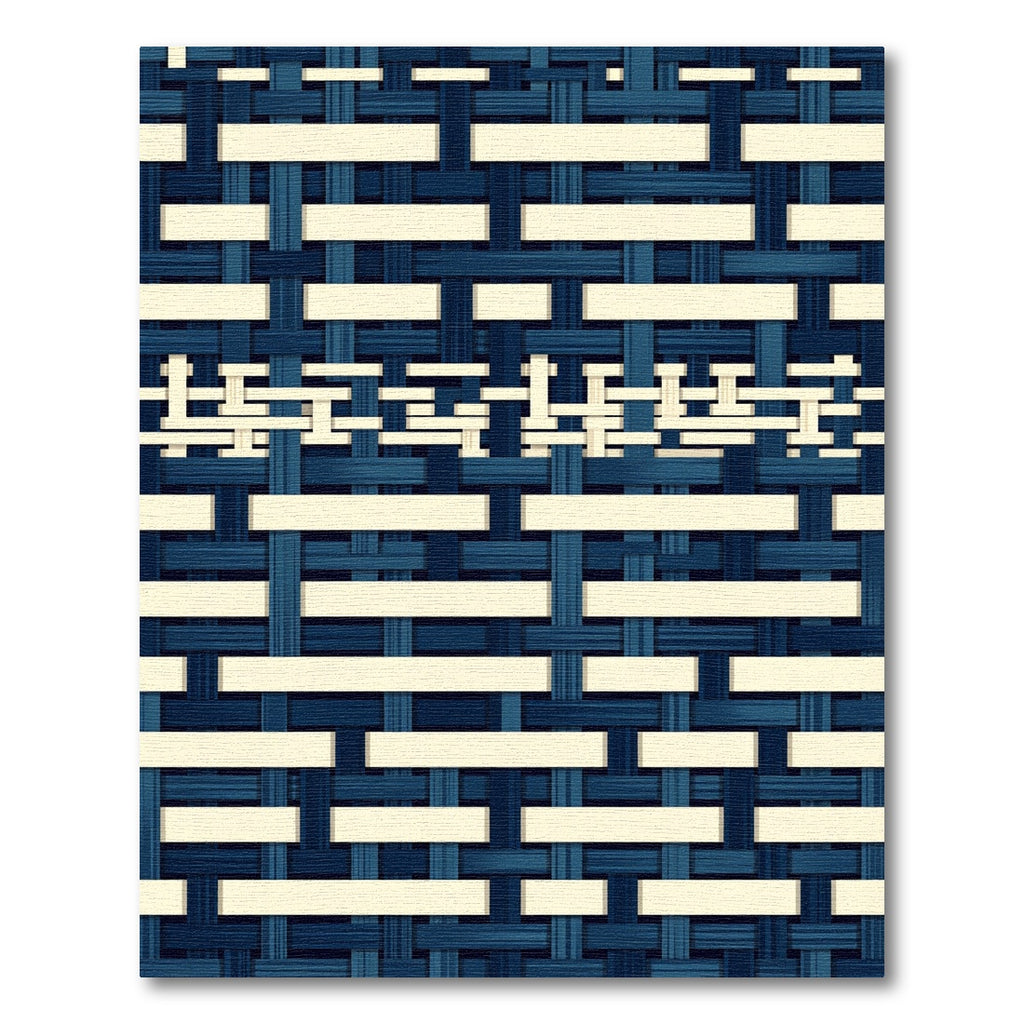 Navy Blue Hand Woven Grid Texture Rug