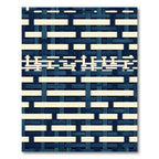 Navy Blue Hand Woven Grid Texture Rug