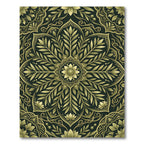 Golden Olive Leaf Mandala Rug