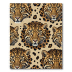 Sophisticated Golden Leopard Face Animal Skin Rug