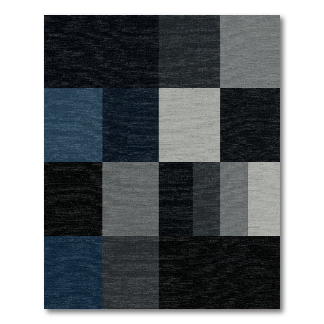 Monochromatic Geometric Square Composition Rug