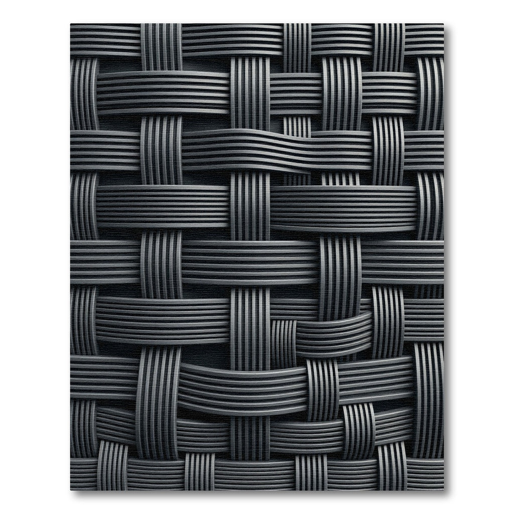 Dark Gray Woven Geometric Interlocked Texture Rug