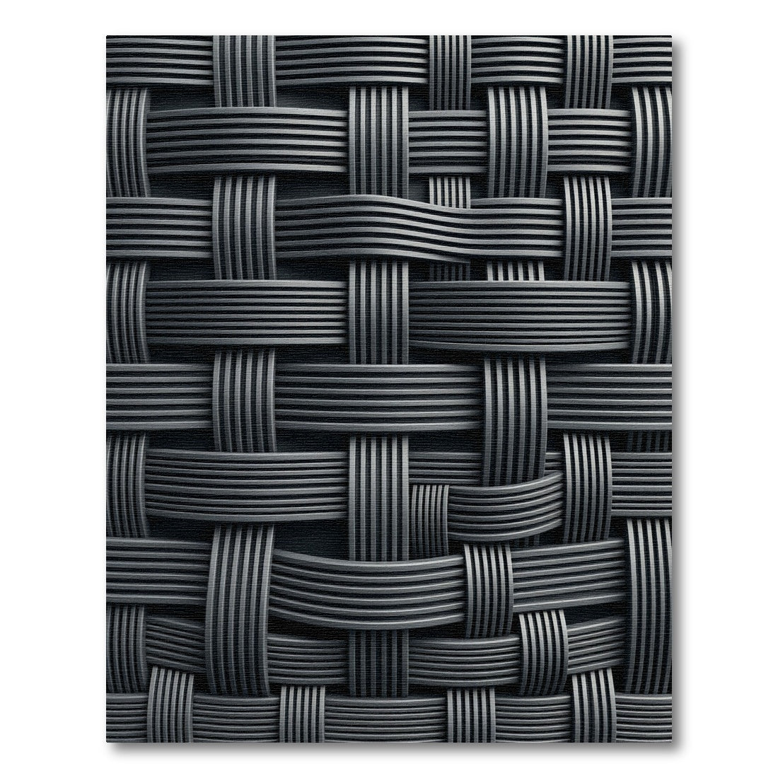 Dark Gray Woven Geometric Interlocked Texture Rug