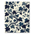 Midnight Ivy Vine Botanical Illustration Rug