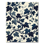 Midnight Ivy Vine Botanical Illustration Rug