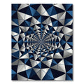 Contemporary Blue Silver Geometric Fractal Rug