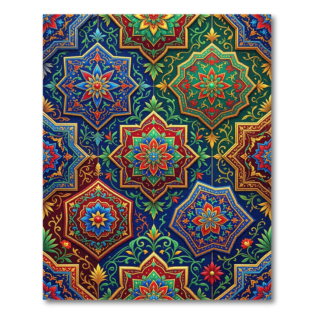 Intricate Royal Jewel Tone Medallion Rug