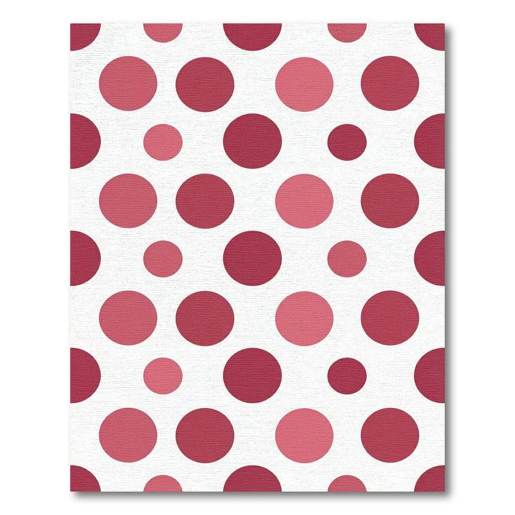 Crimson Pink Polka Dot Composition Rug
