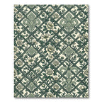 Sage Green Floral Trellis Damask Rug