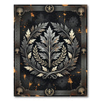 Metallic Acanthus Wreath Black Gold Border Rug