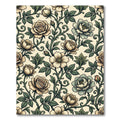 Vintage Cream Floral Rose Twining Vine Rug