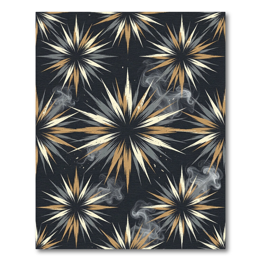 Modern Gold and Gray Starburst Rug